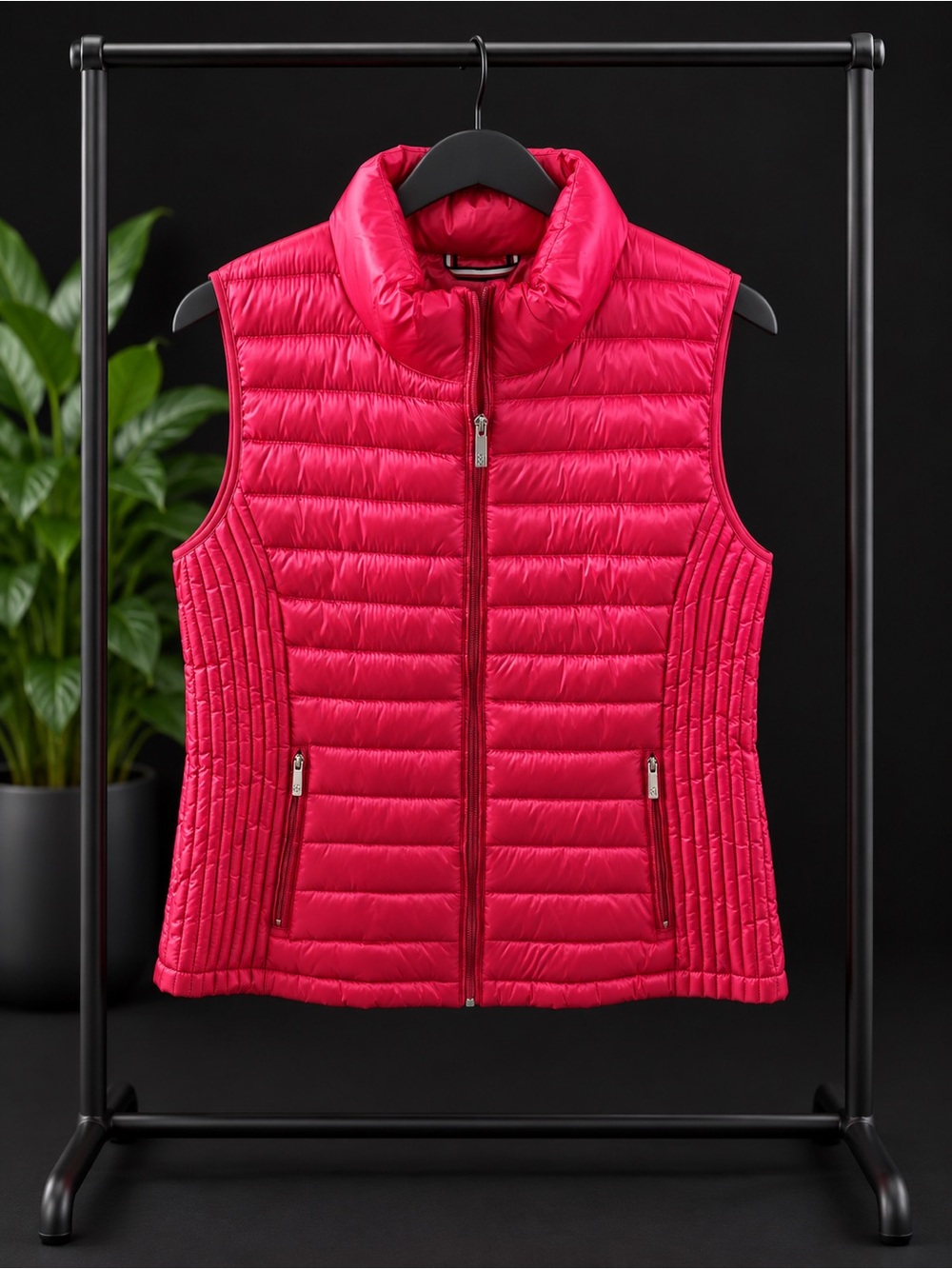 Calvin Klein Women's Bright Pink Quilted Packable Vest